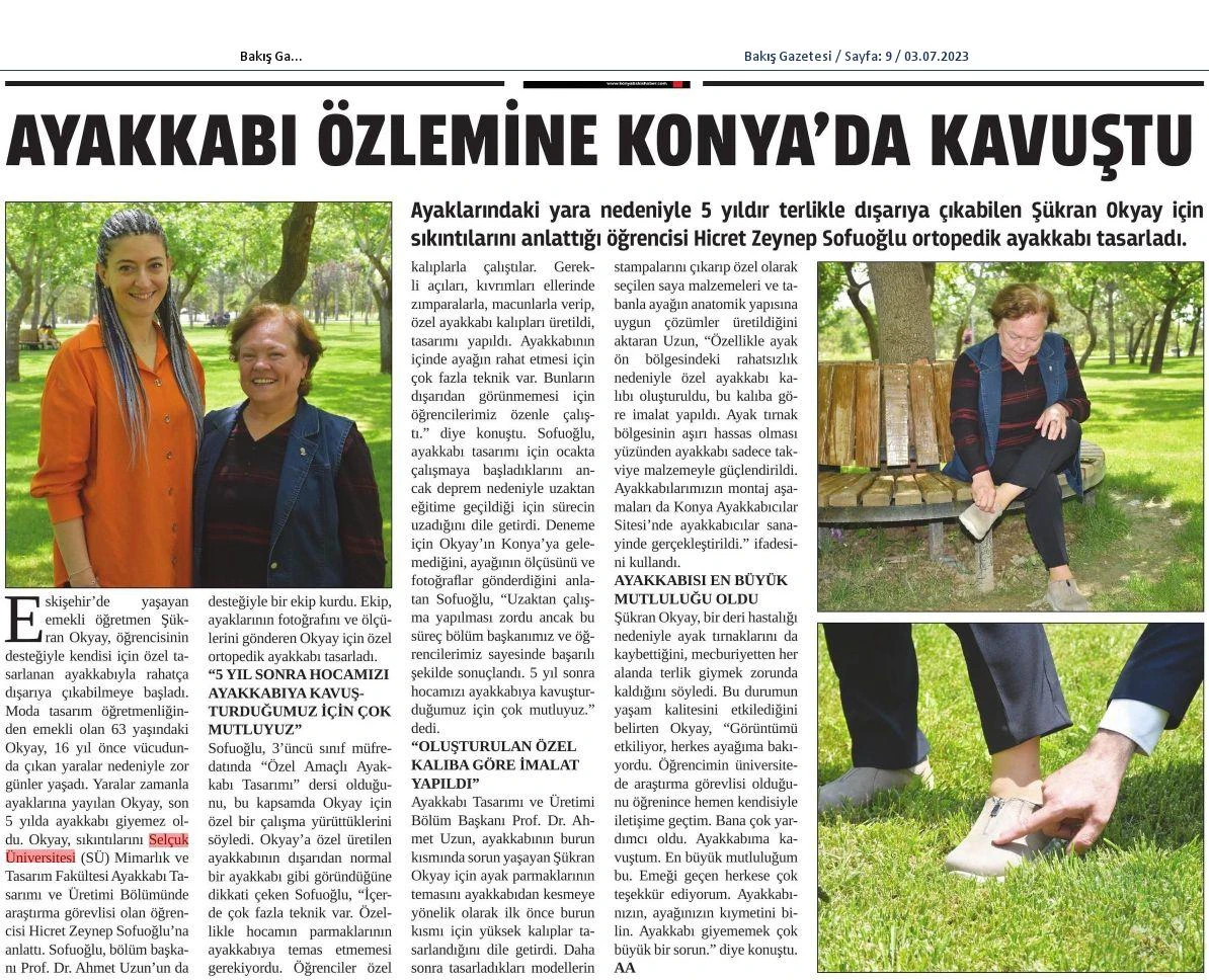 Ayakkabı Tasarımı ve Üretimi Bölümü 3. Sınıf Öğrencilerinden Ortopedik Ayakkabı Tasarımı